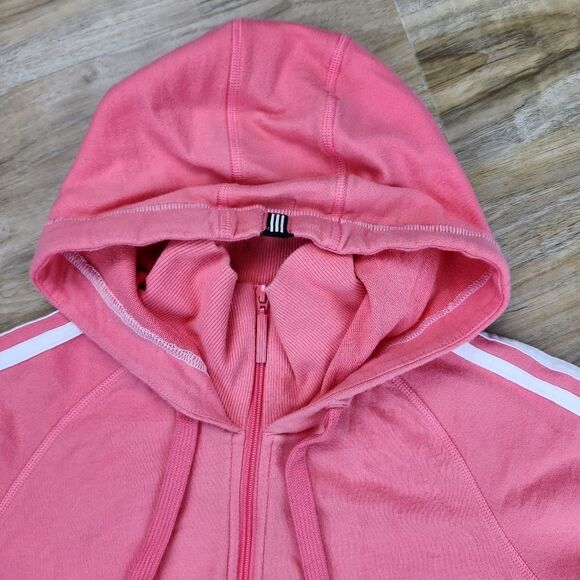 🩵Adidas Vintage Coral Zippered Hoodie Short Sleeve Jacket Small - Picture 6 of 12